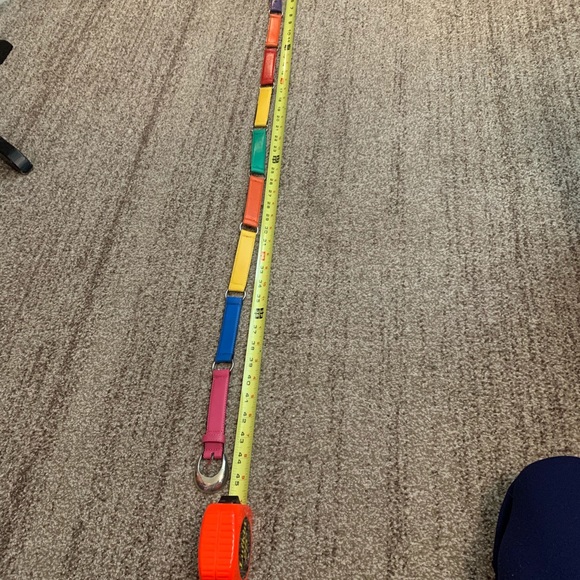 Plus- 100% leather- 80’s color block leather belt, A.D.R., ladies XL, plus size - Picture 7 of 16